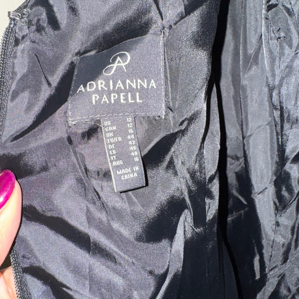 (NWT) Adrianna Papell Black Sleeveless Tea-Length Fit & Flare Dress – Size 12 - Picture 6 of 9